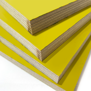 Building Plastic Formwork Plywood 18mm PVC Yellow Plastic Film Faced Plywood